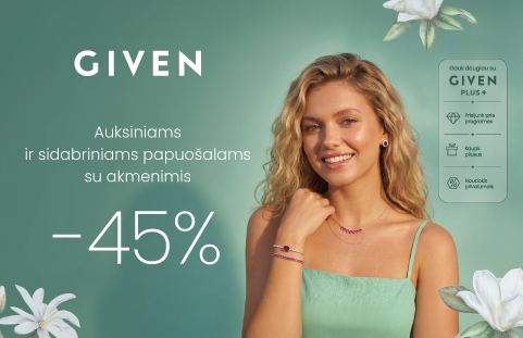 Auksiniams ir sidabriniams papuošalams su akmenimis -45%