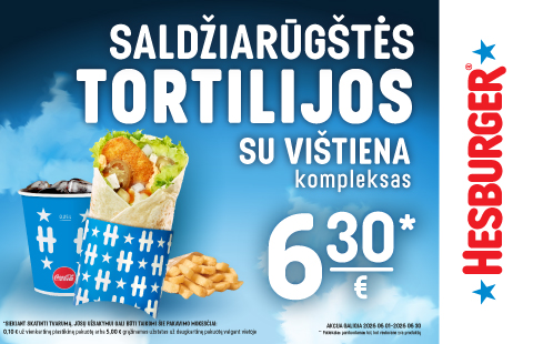 Saldžiarūgštės tortilijos su vištiena kompleksas 6.30 Eur.*