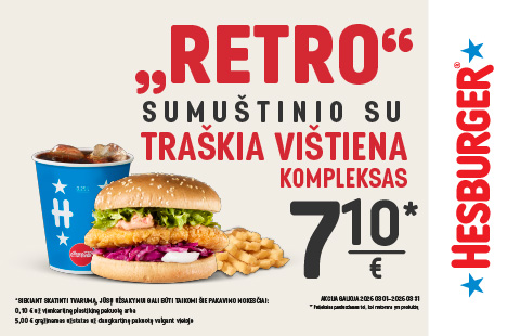 „Retro“ sumuštinio su traškia vištiena kompleksas 7,10 eur.*