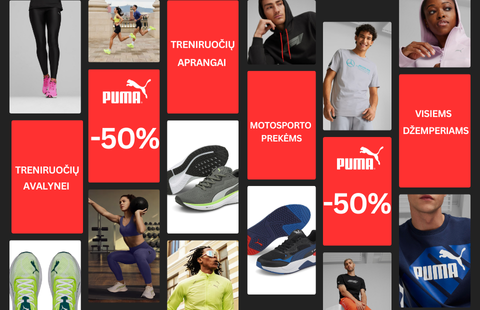 -50% nuo pradinės kainos atrinktoms prekėms