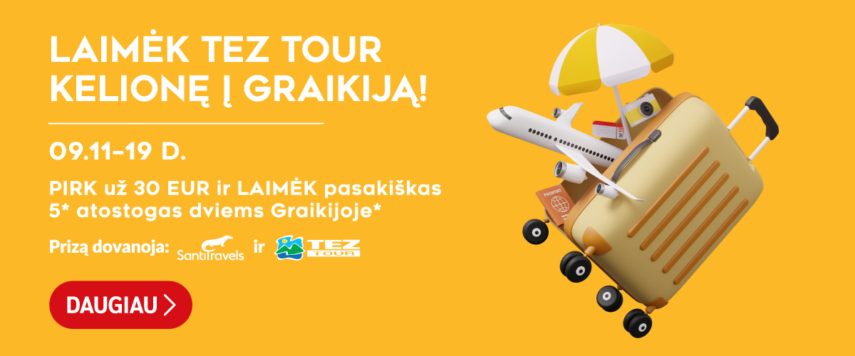 LAIMĖK PASAKIŠKAS ATOSTOGAS DVIEMS 5* VIEŠBUTYJE GRAIKIJOJE SU TEZ TOUR IR SANTI TRAVELS!