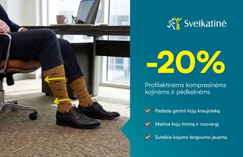 SVEIKATINĖ. -20% Profilaktinėms kompresinėms kojinėms