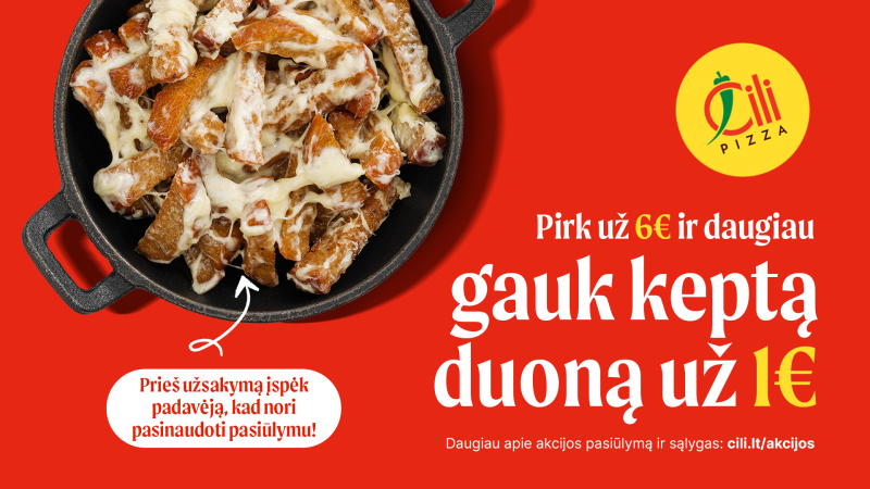 Perkant už 6Eur – kepta duona tik 1Eur!