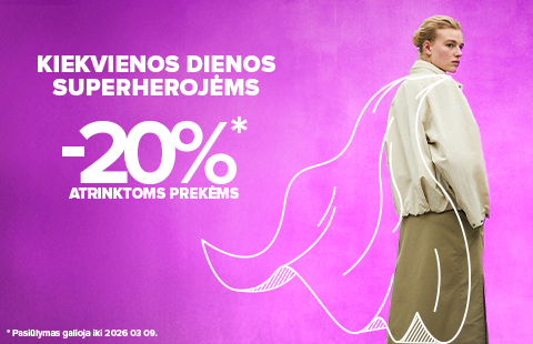 Atrinktoms prekėms taikoma -20 % nuolaida.